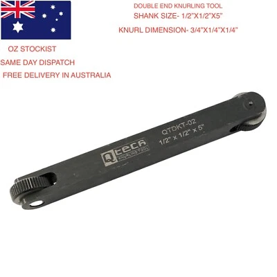 Q-TECH Knurling Tool - DOUBLE ENDED STRAIGHT LINEAR Knurl (1/2"X1/2"X5" Shank Body)