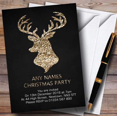 Bronze Rentier personalisierte Weihnachtsfeier Einladungen
