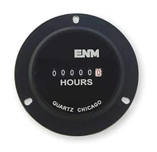 Hour Meter, Electrical, 2.8In, 3-Hole Round