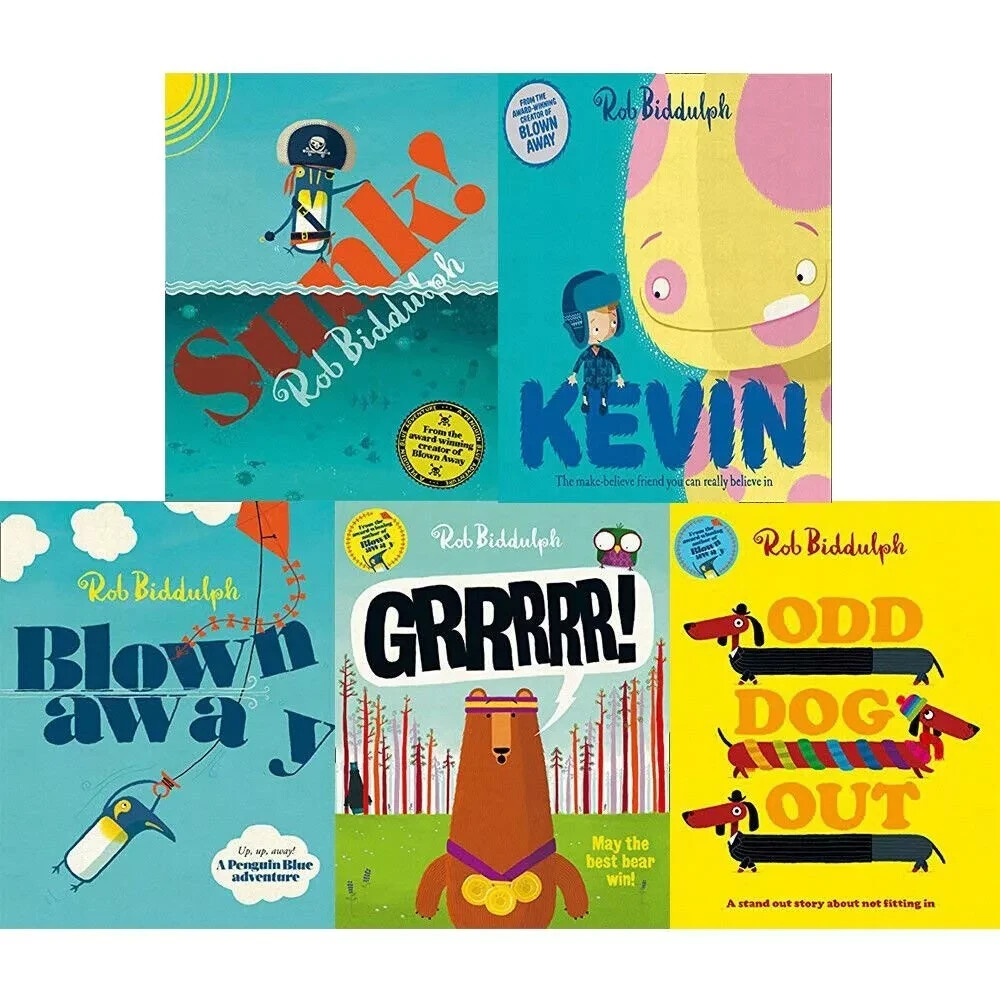 Rob Biddulph Collection 5 Books Set (Sunk!, Kevin, Blown Away, Grrrrr!, Odd Dog