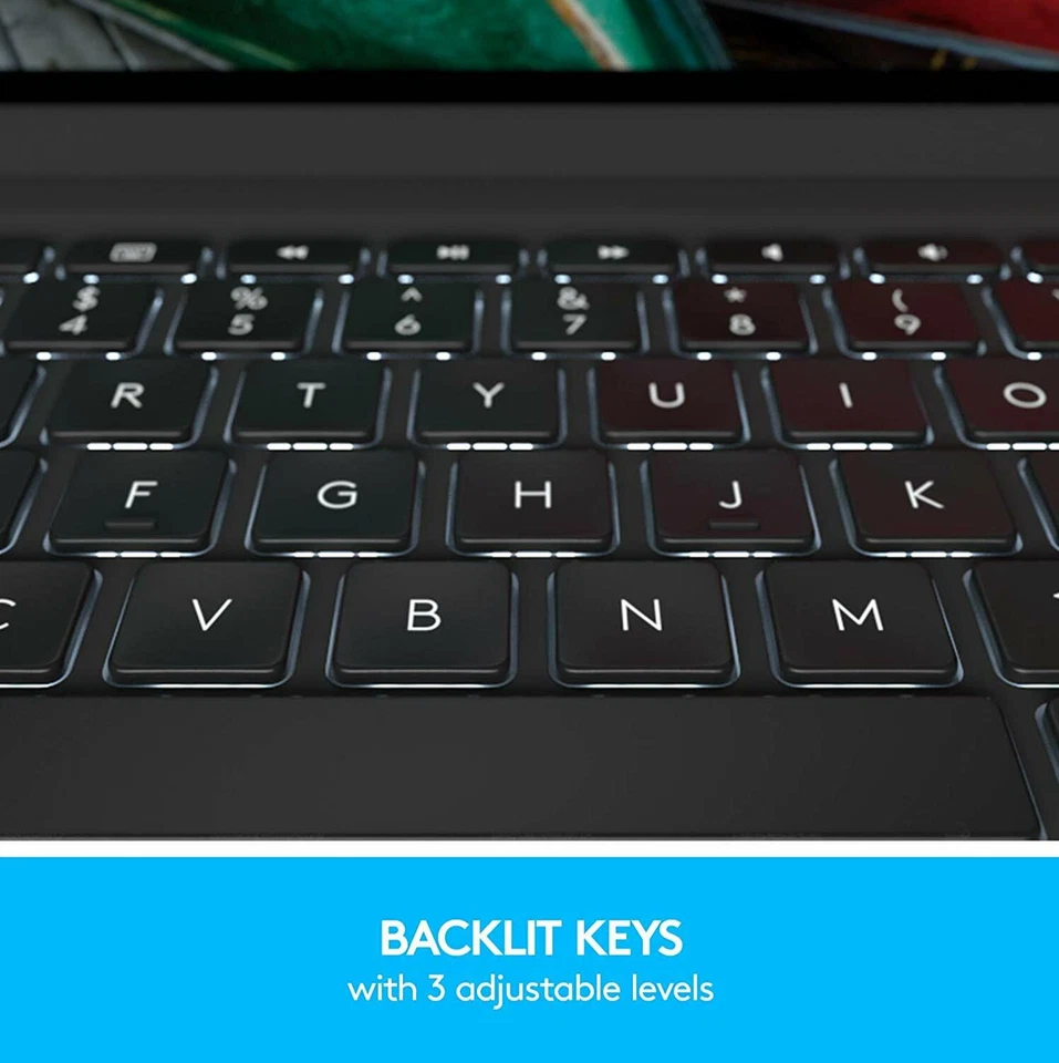 Logitech Slim Folio Backlit Bluetooth Keyboard Case iPad Pro 11" 2, 3, 4th Gen - Image 3 of 4