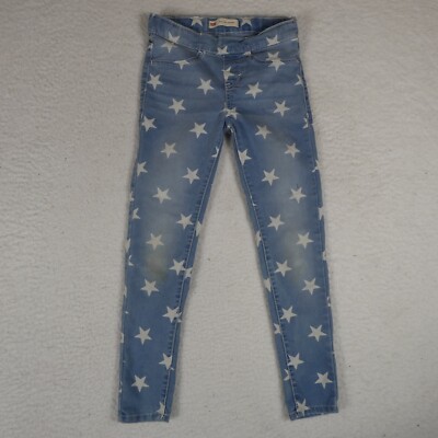 Levi's Pull-On Jogging Girls Size Small-Medium Light Blue Wash w Stars