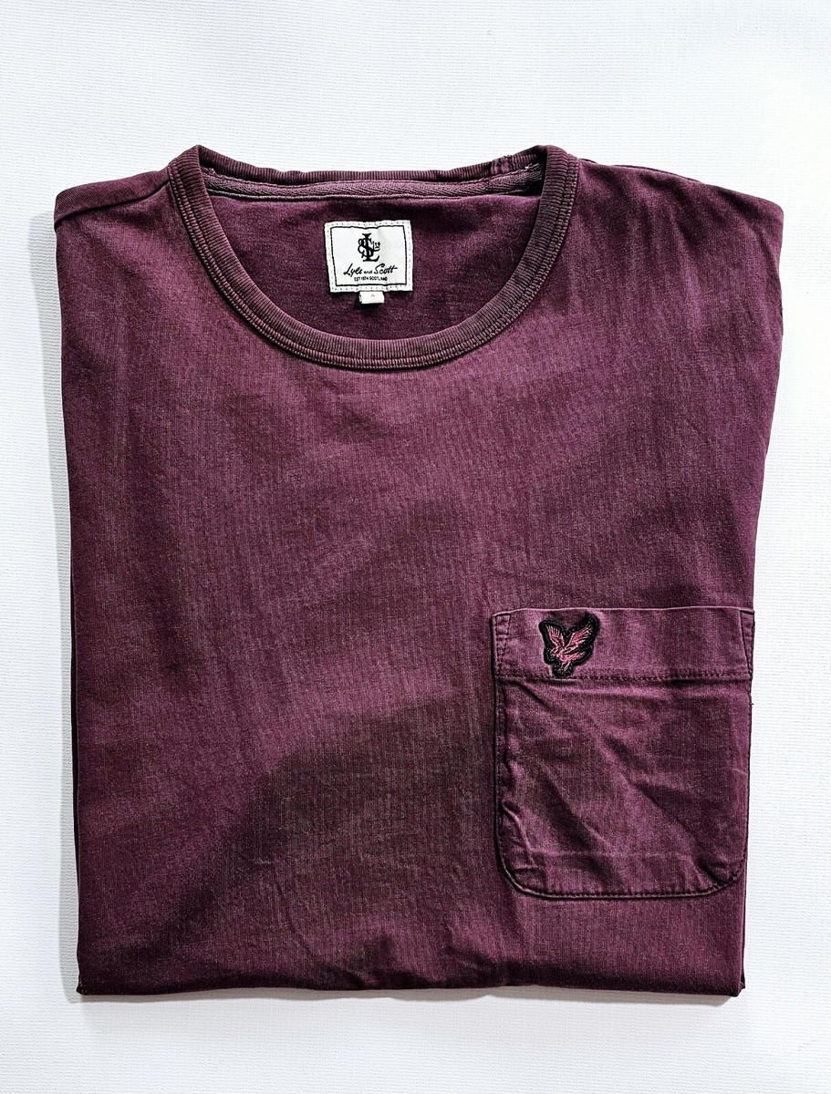 80's Casual Lyle And Scott Burgundy T Shirt Lyle Scott T