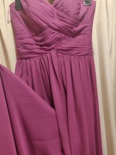 Maxi Purple Strapless Bandeau Prom Dress Size UK 8