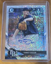2018 Bowman Chrome Tanner Dodson 1st Bowman Sparkle Refractor Auto Rays /Dodgers