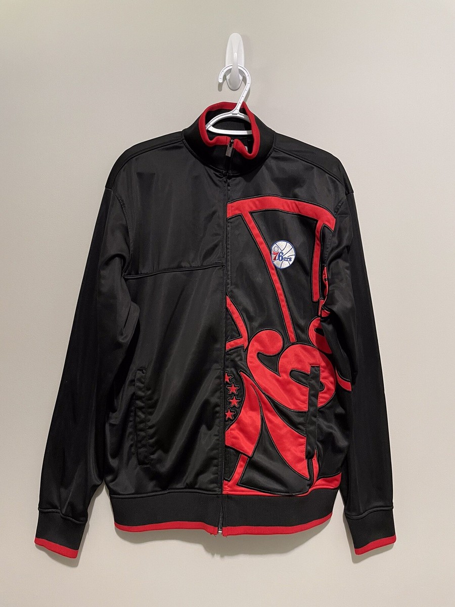 Men's NBA Philadelphia 76ers Sixers Team LOGO Warm Up Zip