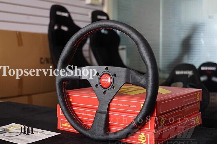 MOMO MonteCarlo 350mm 14' Genuine Leather Red High quality Sport