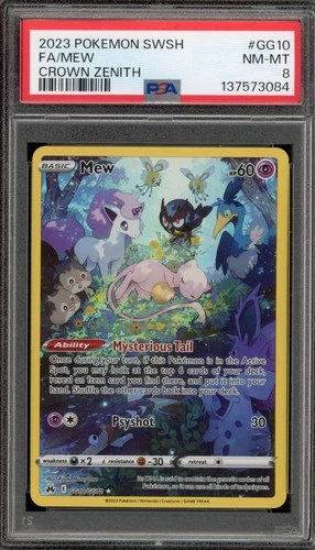 Pokemon Mew Crown Zenith Galarian Gallery Full Art #GG10 PSA 8