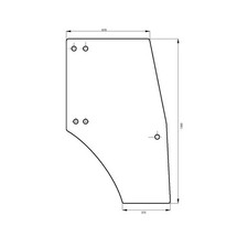 Vetro Sportello Dx Trattore Same, Lamb. Dorado,Rif.0.009.7701.0/40-1380x675x375
