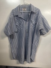 VTG Ruddock Bros Western Shirt Mens Size 20 White Pearl Snap Tall Long Tail USA