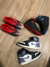 Used 3-Pair Sneaker Bundle — Jordan 1 Quai 54+Blue Moon/Yeezy 700 Hi-Res Red