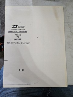 Burlington Northern Condensed Profile Portland Division Pasco/Yakima 5 21 Used