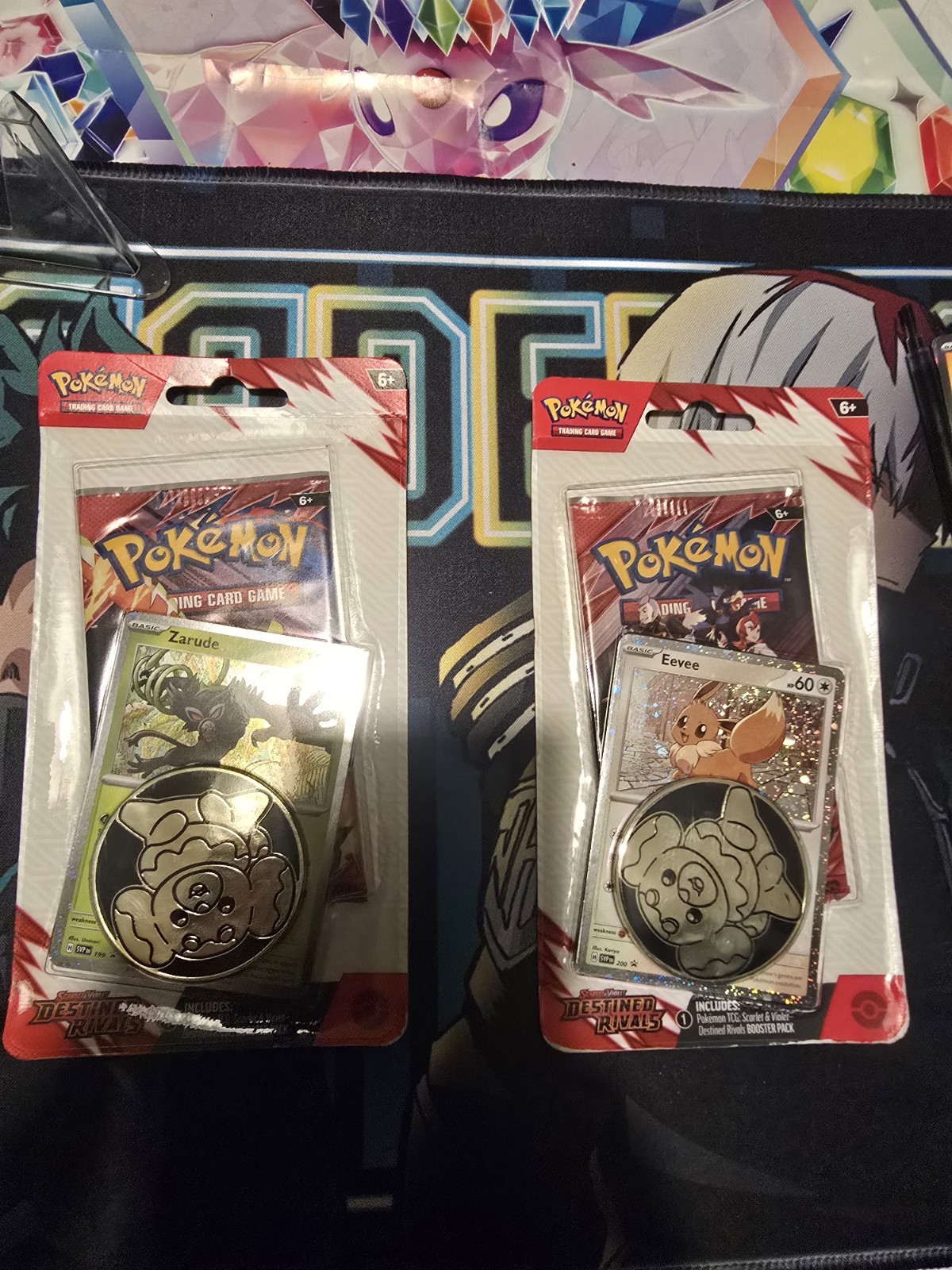 Pokémon  TCG Destined Rivals Checklane Blister Pack Eevee & Zarude Lot Of 2