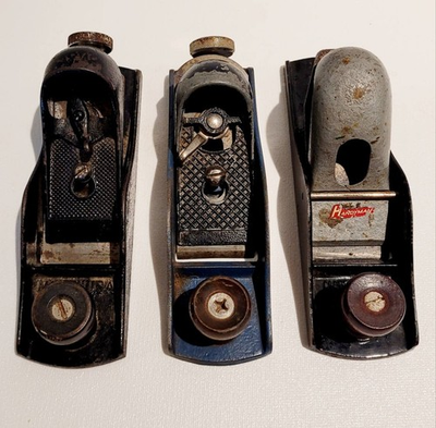 #ad 3 VTG 7quot; SMOOTH BOTTOM BLOCK PLANES: 1 STANLEY; 1 UNMARKED; 1 quot;MADE IN USAquot; $24.00