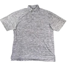 FootJoy Polo Shirt Mens Large Gray Striped Golf Performance Athletic Lightweight