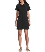 Copper Key Junior Medium Center Seam Mini Sweater Dress Black Short Sleeve NWT
