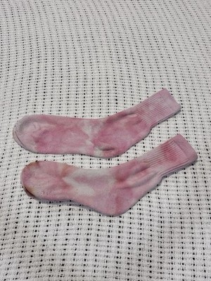 Winterlace Tie Dye Long Crew Socks Pink Light Pink Cotton Athletic  New Ice Dyed