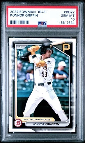 2024 BOWMAN DRAFT KONNOR GRIFFIN 1ST BOWMAN #BD-22 PSA 10