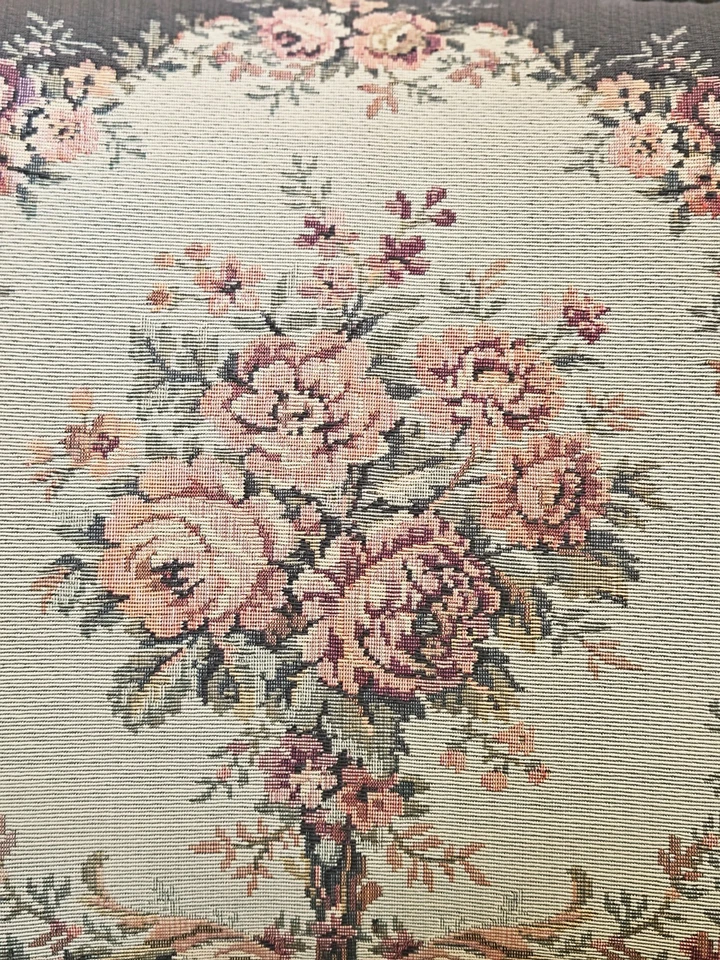 Louis XV Vintage French Provincial Floral Tapestry Fabric Arm Chair - Image 3 of 4