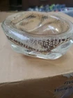 Venetian Murano Glass Clear Glass Control Bubble Art Glass Dish Bowl
