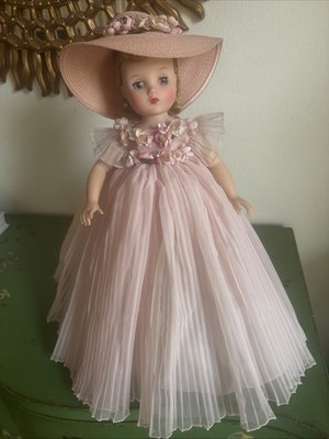 Vintage Elise Pink Nylon Dress Bridesmaid Doll Hat 1959