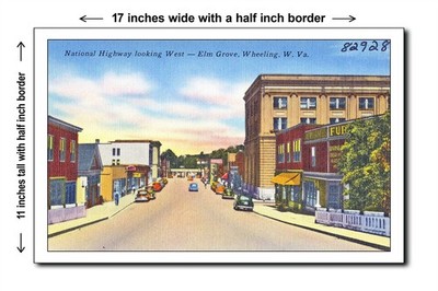 West Virginia 1940s - National Highway looking west -- Elm Grov - 11x17 Poster