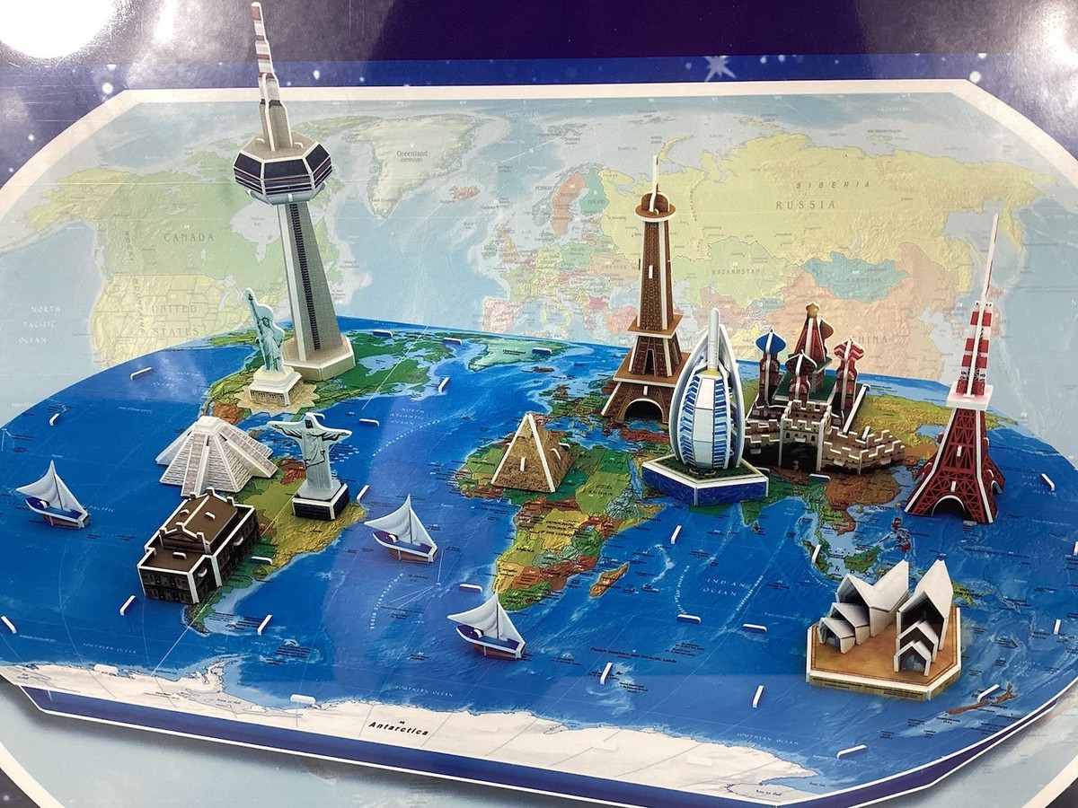 Smart Toys 3D World Map Puzzle Geographical Map DIY Model Kit