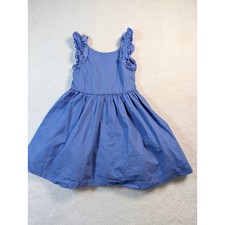 Janie and Jack Girls Blue Polka Dot Ruffle Sleeve Fit Flare Dress Size 4