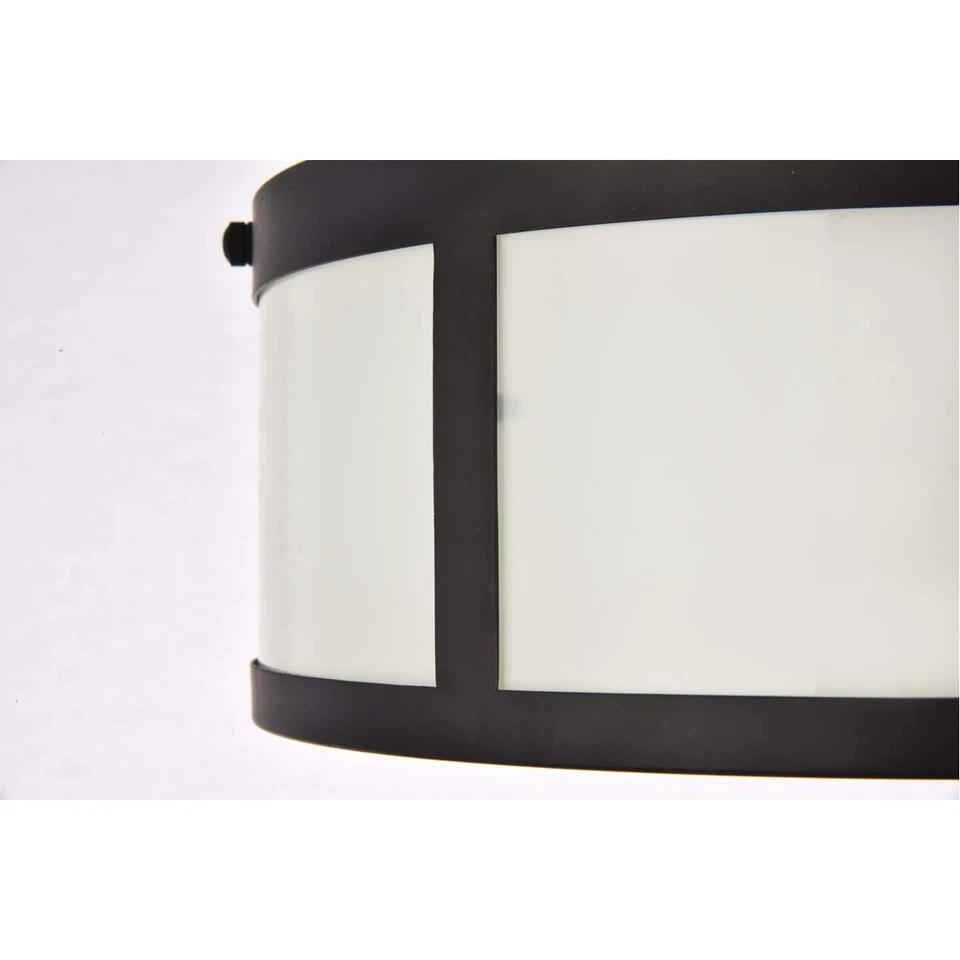 Living District Hadrian 2-Light Metal Flush Mount in Flat Black and White - Image 3 of 4