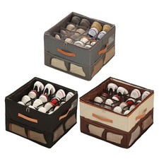 Foldable Clear-Cover Shoe Organizer Box Oxford Cloth 16.9 x 16.9 x 12.2 in