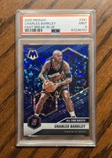 2020-21 Panini Mosaic Charles Barkley Fast Break Blue PSA 9.  #44/85