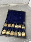 VINTAGE NATURAL PERFUME OIL BOTTLE SET IN CASE GLASS
