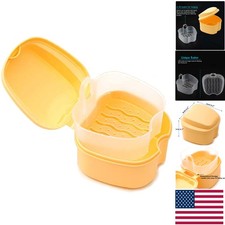 Lightweight Medical-Grade Denture Bath Cup with Rinsing Basket for Clean Storage