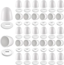 32 Packs Universal Toilet Bolt Caps Plastic Round Push on Toilet Screw Covers