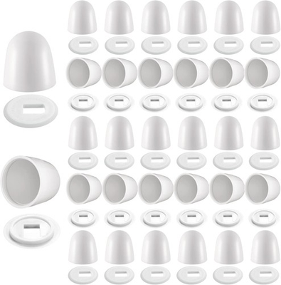#ad 32 Packs Universal Toilet Bolt Caps Plastic Round Push on Toilet Screw Covers $16.14
