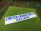 VINTAGE  STEEL LYNTON & BARNSTAPLE RAILWAY SIGN : FALKIRK IRON Co SCOTLAND