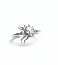 Sterling Silver 925 Sun Face Ring