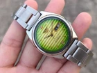 Vintage Seiko 5 Automatic Day-Date SS Green Dial Men's Japanese Wristwatch