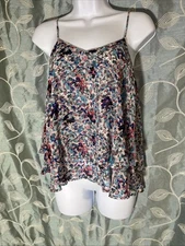 Collective Concepts women's XS camisole multicolor print adj. spaghetti straps