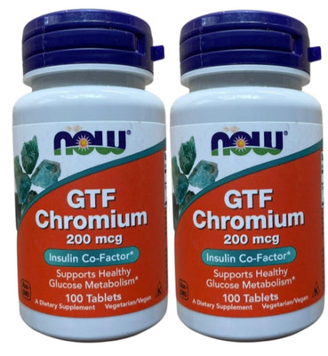 2x GTF Chromium, 200mcg Co-Factor - TWO x 100 Vegan Tablets (200) Ex: 5/28