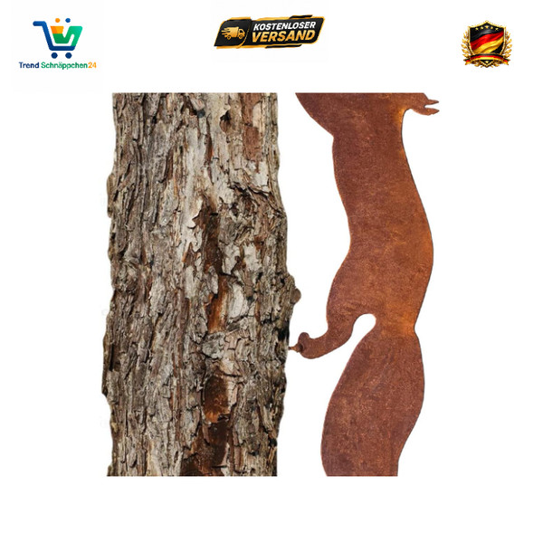 Rostiges EichhöRnchen Holz Gartenstecker Rost Deko Baumstecker-image