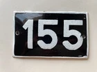 Vintage Enamel Porcelain House Number 155 Door Sign Dark Blue (almost Black)