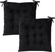 Set of 2 Chair Cushions for Dining Chairs with Ties, Indoor Non-Slip Kitchen