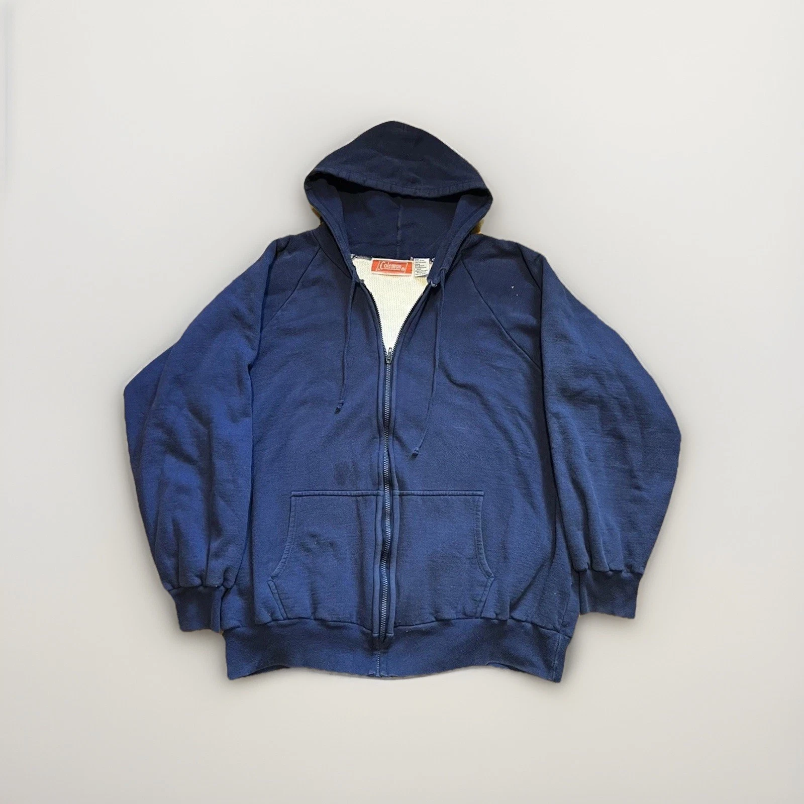 Vintage Waffle Knit Thermal Lined Blue Coleman Full Zip Up Hoodie Sz 2XL 90s
Opens in a new window o