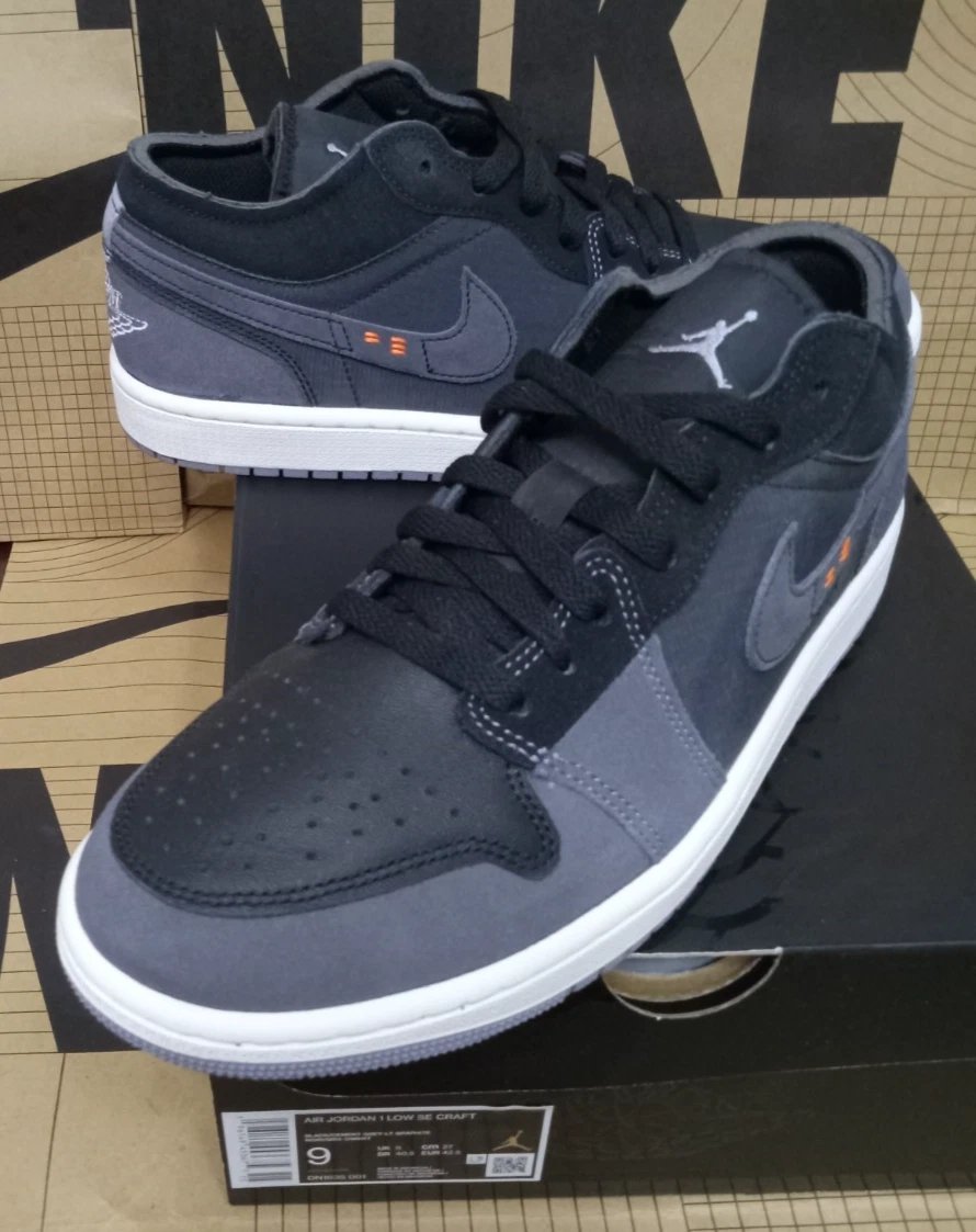 Nike X Air Jordan 1 Men 11 Low SE Craft Inside Out Black Gra Sneaker DN1635-001 Nike Air Jordan 1 Low SE Craft  main image 4