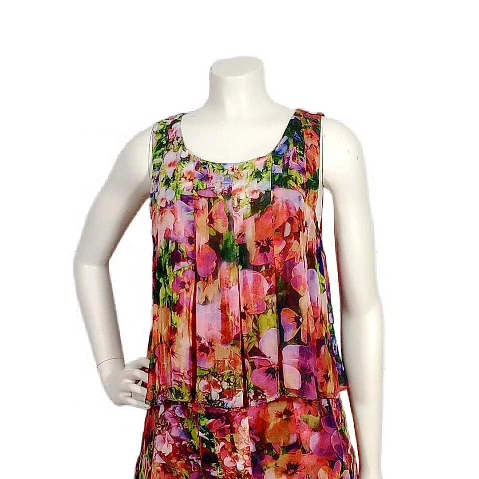 Платье Nicole Miller 4 S без рукавов с цветочным рисунком на многоярусной подкладке женское Artelier - Изображение 2 из 4