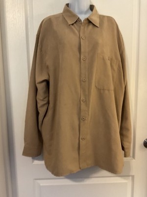Trust Women's Size XL Tan Collared Button Front Long Sleeve Blouse -B40