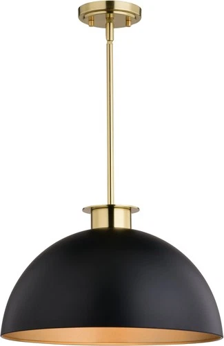Vaxcel Lighting P0411 Devon 16"W Pendant - Black - Picture 1 of 12