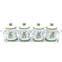 5Tlg Keramik GewüRzset GewüRzbehäLter StäNder Maestro MR-20065-04CS