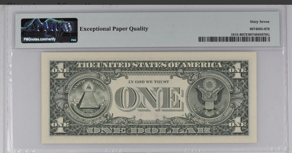 Radar Serial Number B35555553H PMG 67 EPQ Year 1988A New York - Image 3 of 3